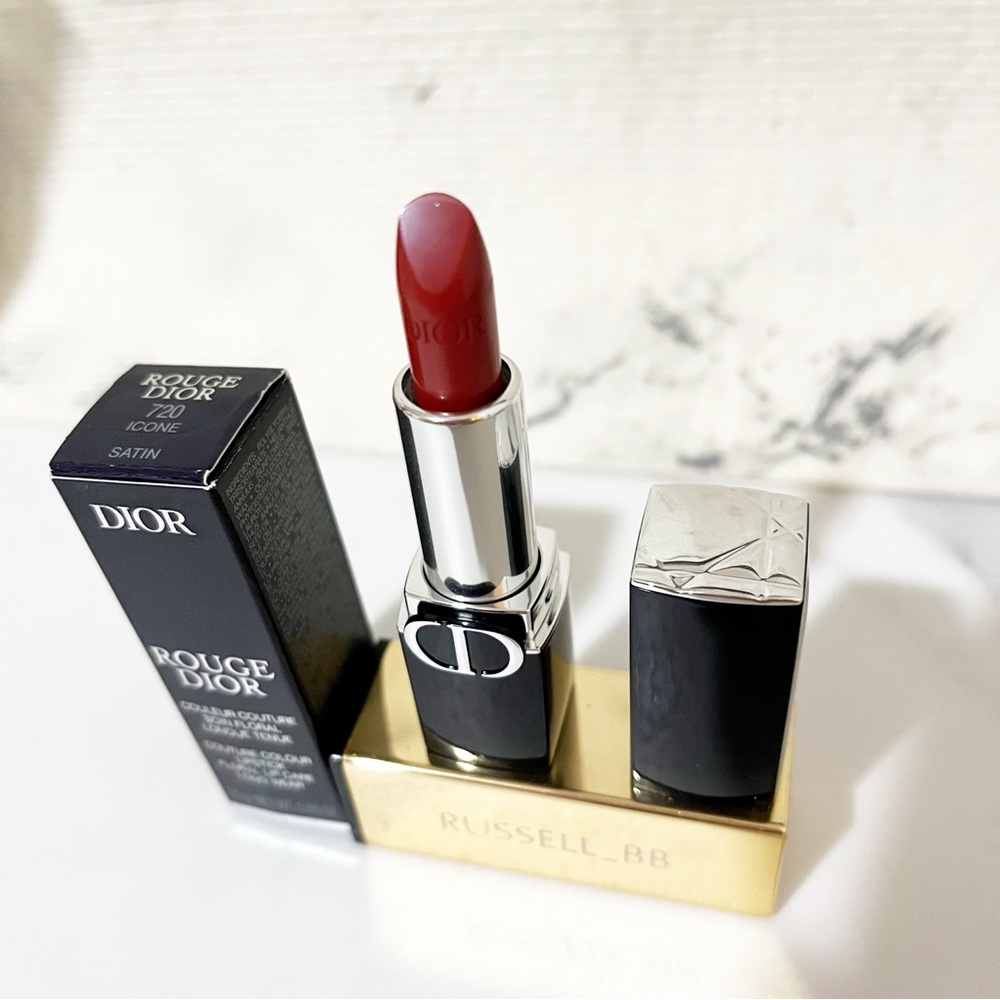 Dior Rouge Lipstick Color Rosewood 720 Icone Satin • Travel Size - Picture 3 of 9